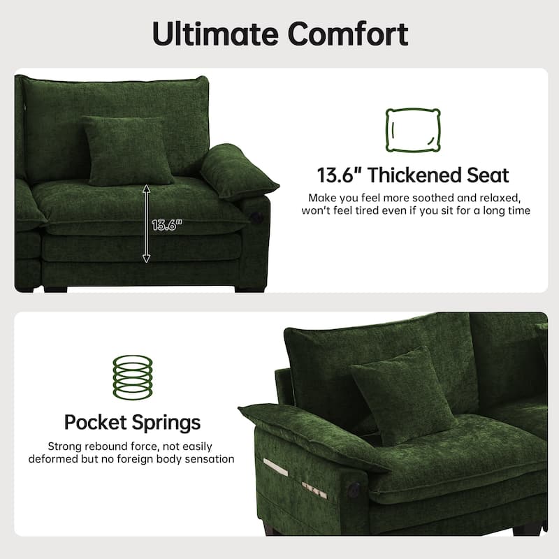 Modular Sectional Sofa Set Convertible Sectional Sleeper Sofa with Chaise for Apartment