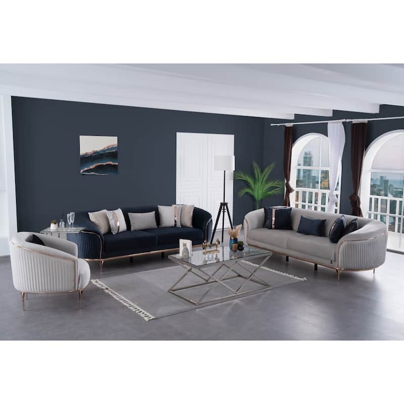 Mostar 2 Pieces Living Room Sets 1 Sofa 1 Chair - Grey