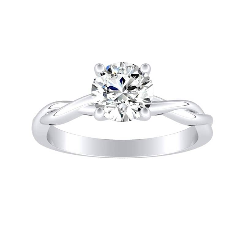 Auriya 14k Gold Twisted 1ctw Solitaire Moissanite Engagement Ring