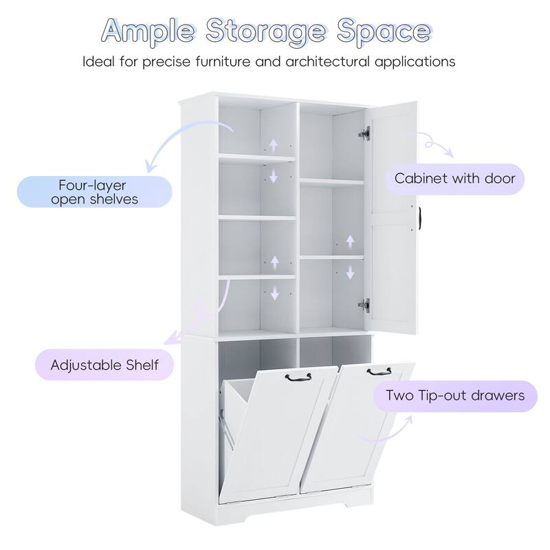 Bathroom Storage Cabinet with Doors and Drawers