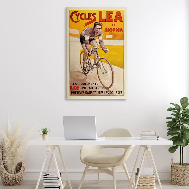 Stupell Yellow Antique Cycling Poster Canvas Wall Art Design By Marcus Jules