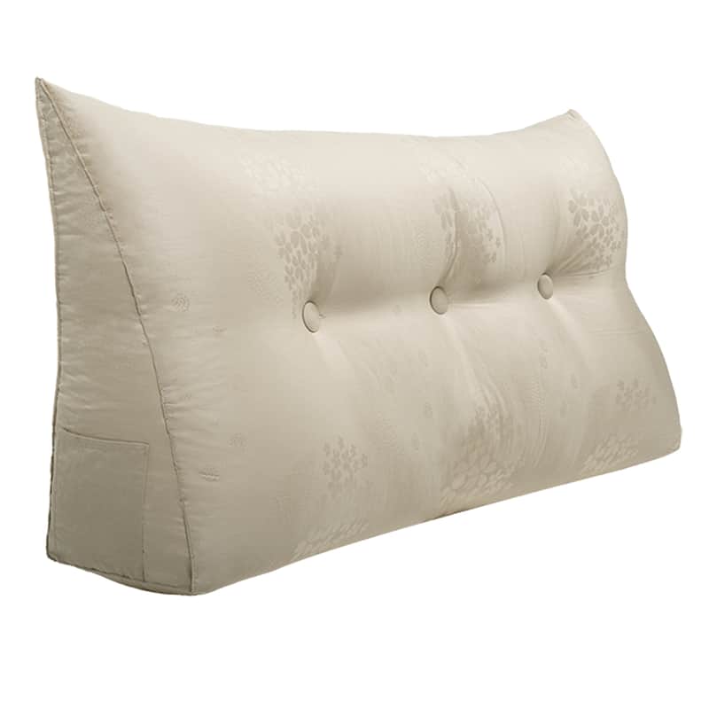 WOWMAX Bed Rest Wedge Reading Pillow Headboard Back Support Cushion - Twin - Beige