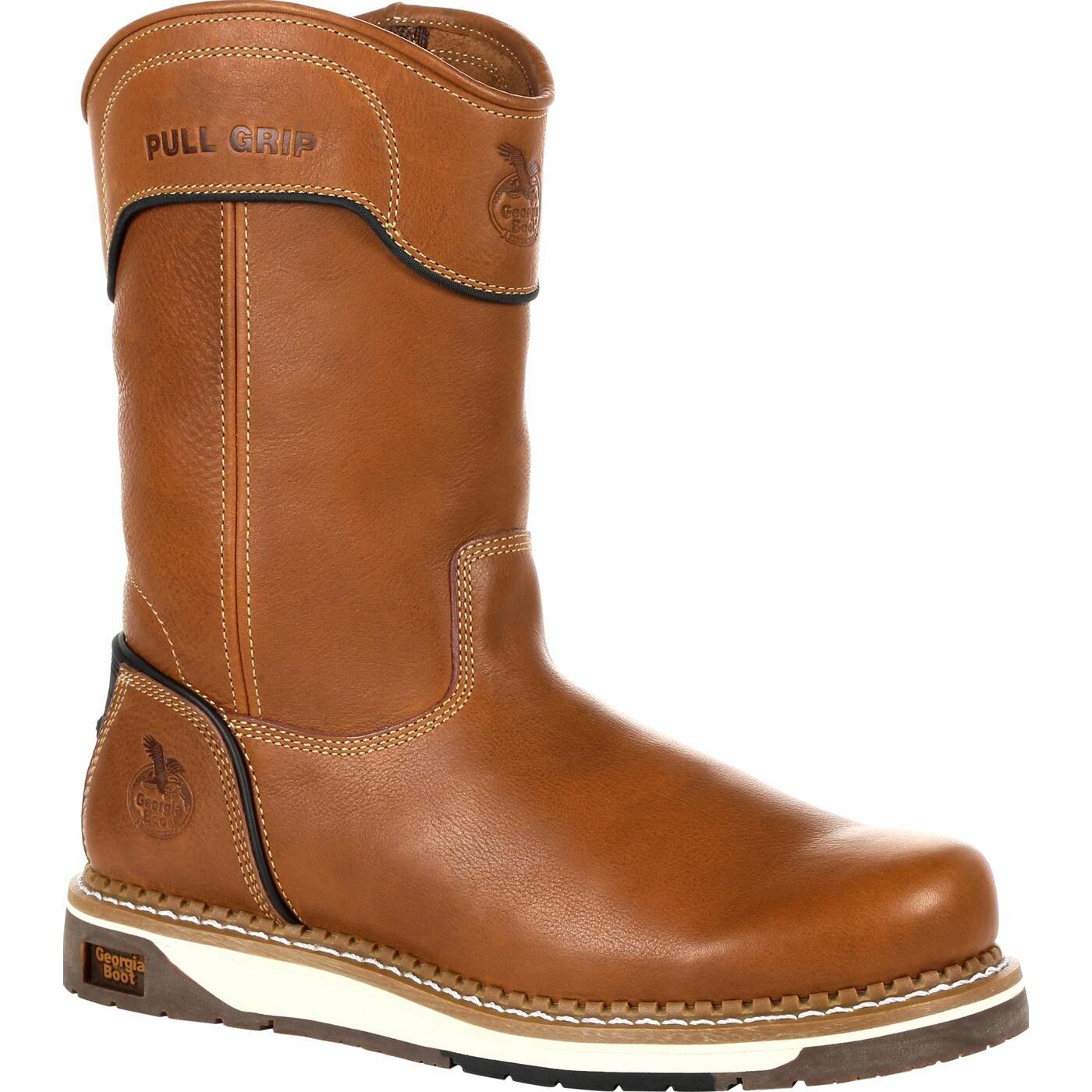 wedge construction boots