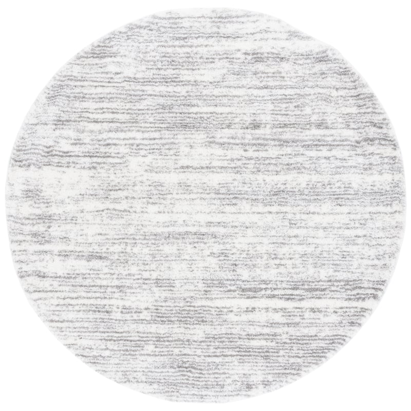 SAFAVIEH Jasmine Renae Glam 1.6-inch Shag Rug - 6'7" Round - Ivory/Grey