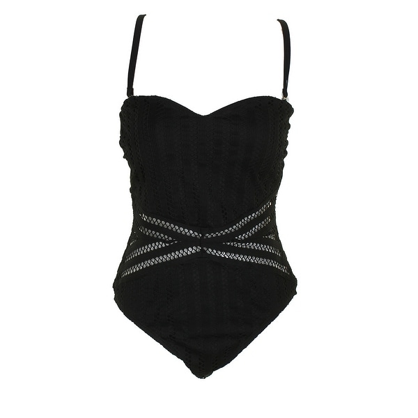 Shop Kenneth Cole New York Black Tough Luxe Crochet Bandeau One