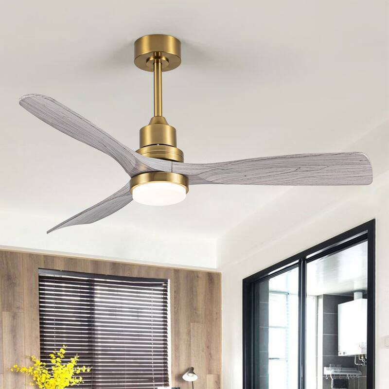 52 Inch 3-Blade LED Indoor&Outdoor Ceiling Fan with Light and Remote