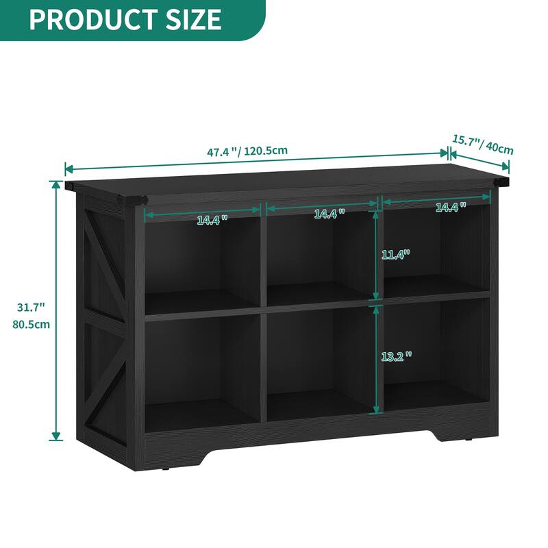 Moasis Farmhouse 6 Cube 8 Cube Storage Shelf Organizer Bookcase Cubby Cabinet