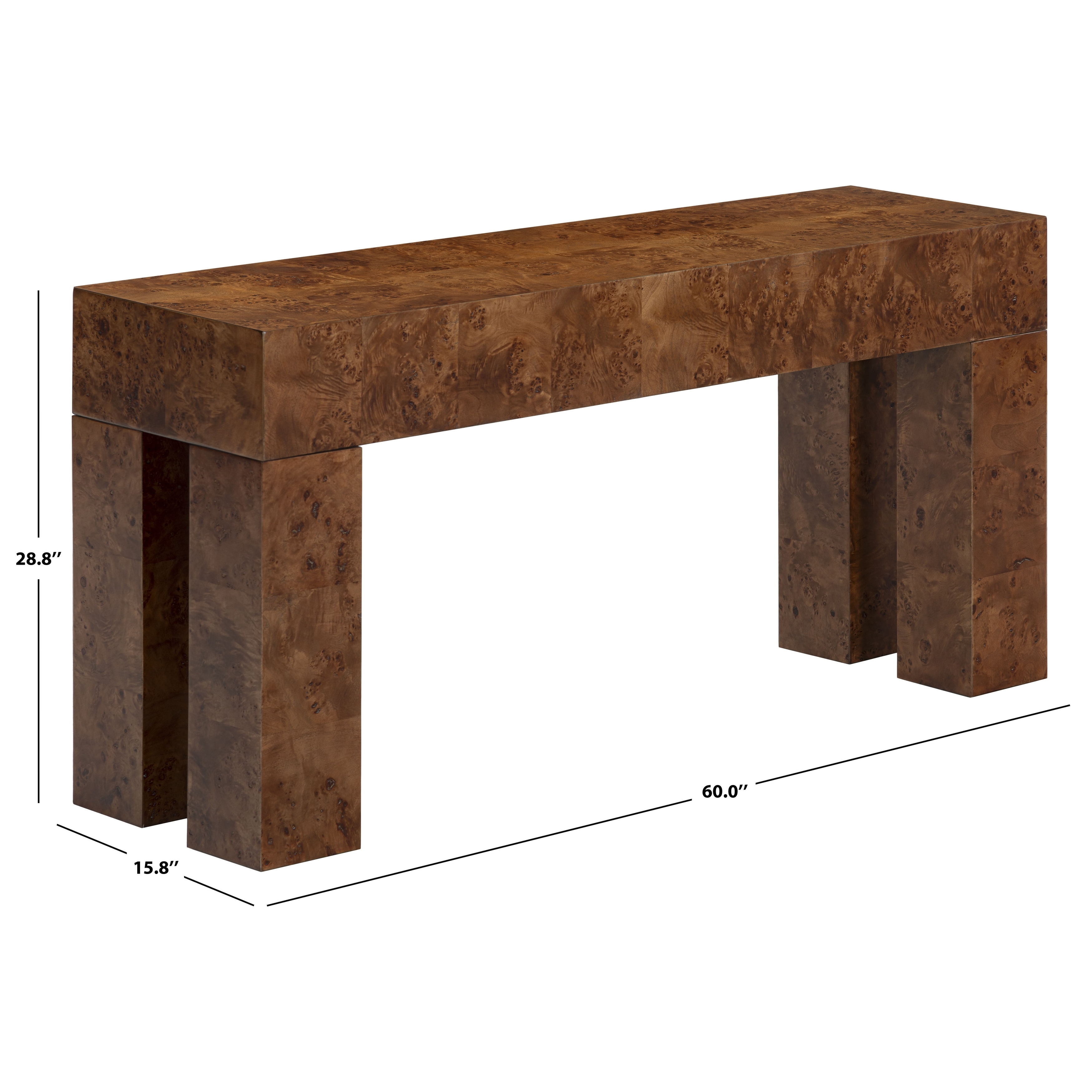 SAFAVIEH Couture Betharose Burl Wood Cons Table - 60