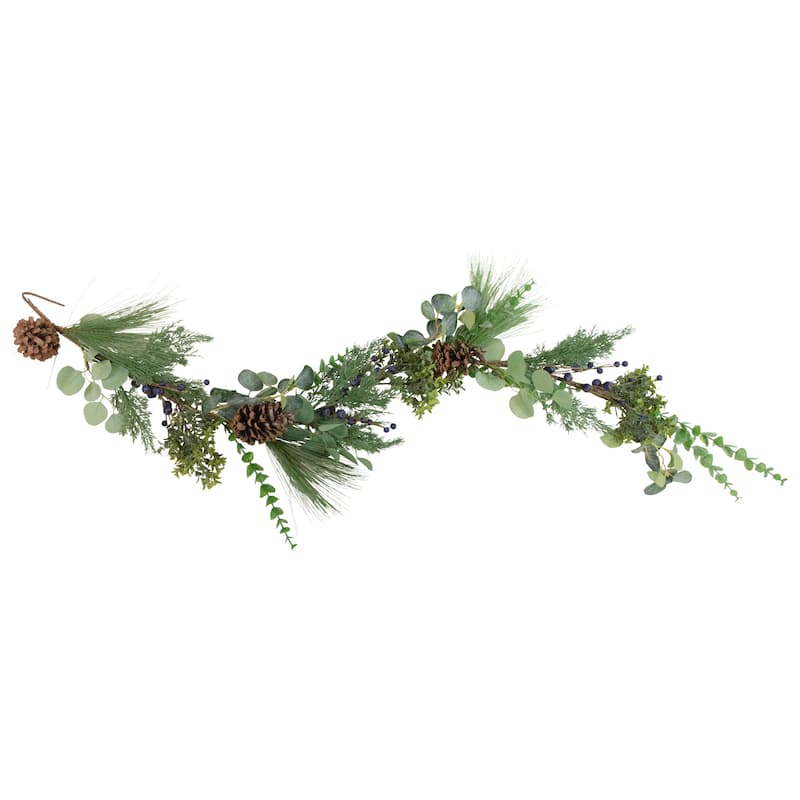 Eucalyptus Pine Artificial Christmas Garland 5' x 8" Unlit