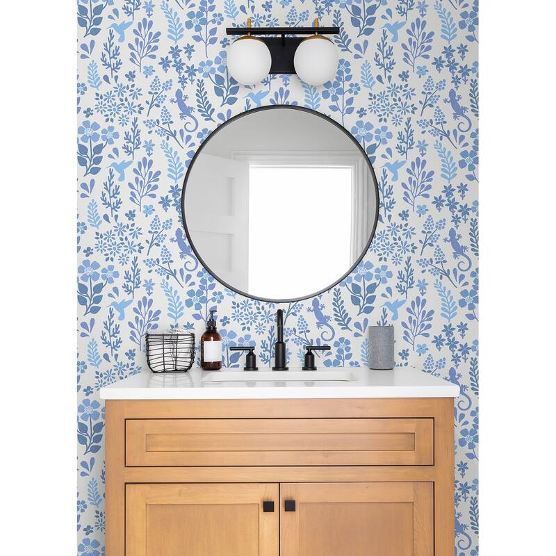 Advantage Karina Blue Meadow Wallpaper