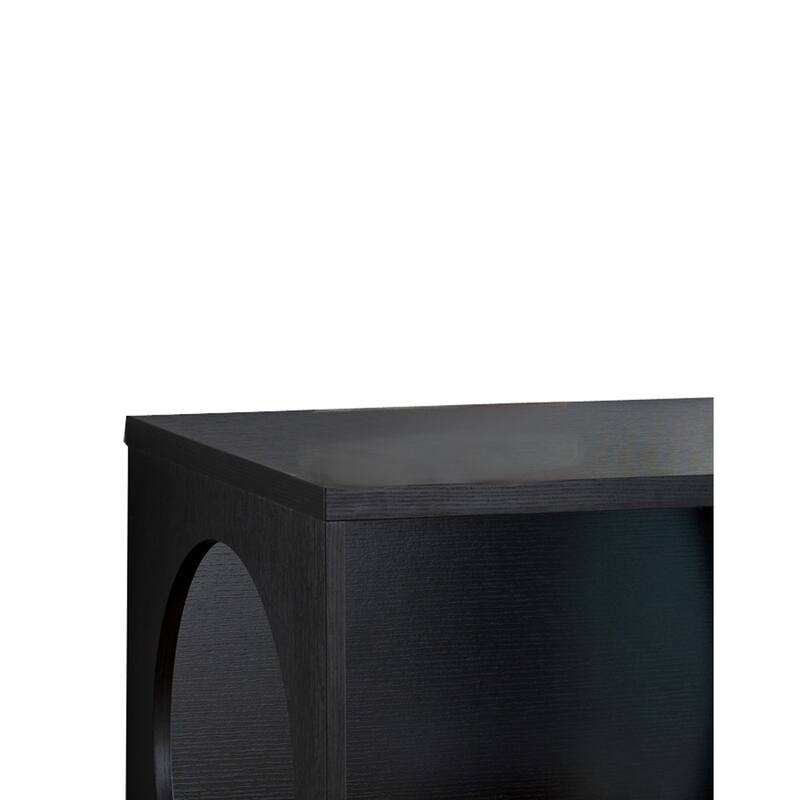 19.75 in. Black Square Wood End Table, Sturdy Build End Side Table for Living Rooms