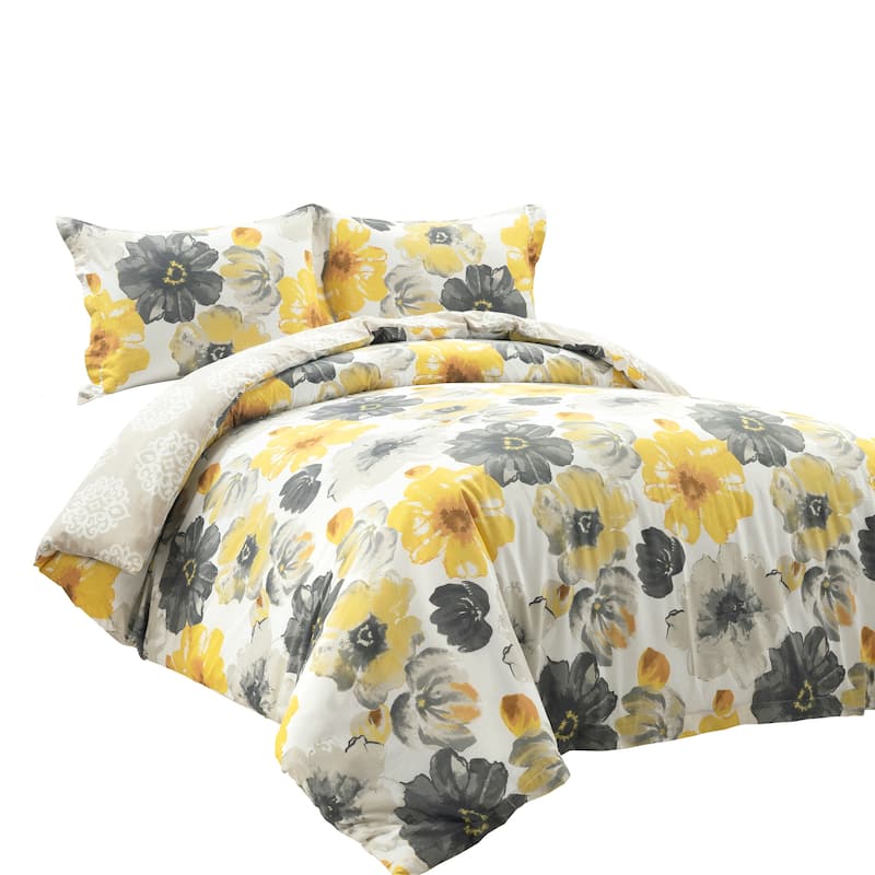 Lush Decor Leah Reversible Cotton Duvet Cover 3 Piece Set
