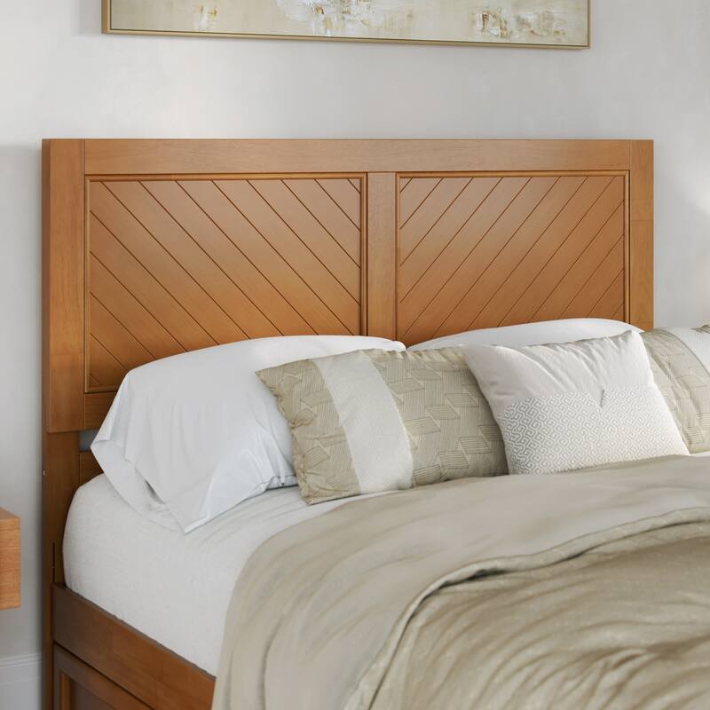 AFI Canyon Wood Headboard with Attachable Charger - Light Toffee - Queen
