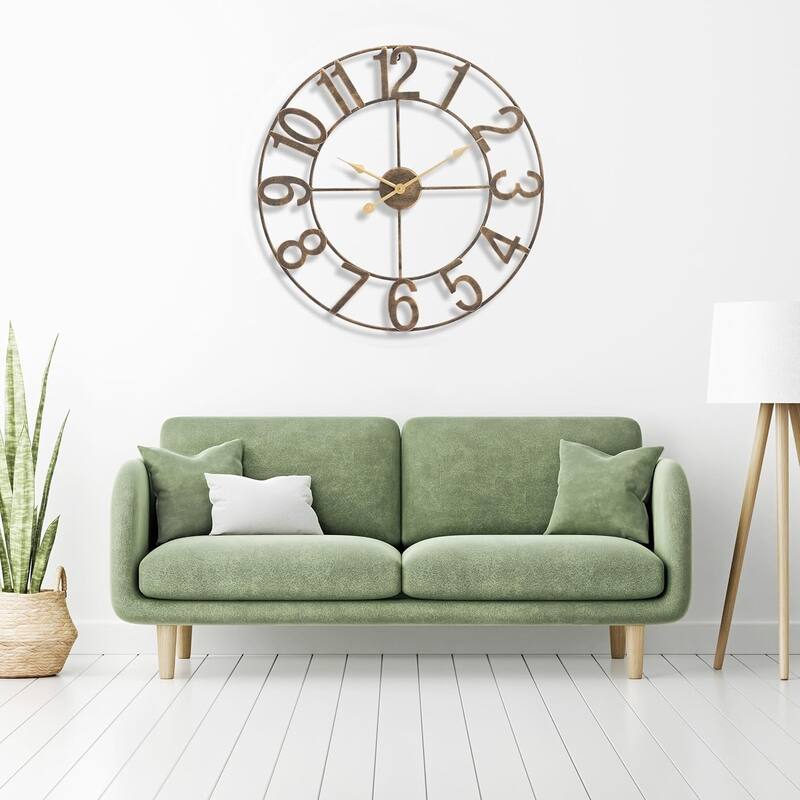 Sorbus Large Wall Clock 32" - Battery Operated Analog Large Clock (Black)