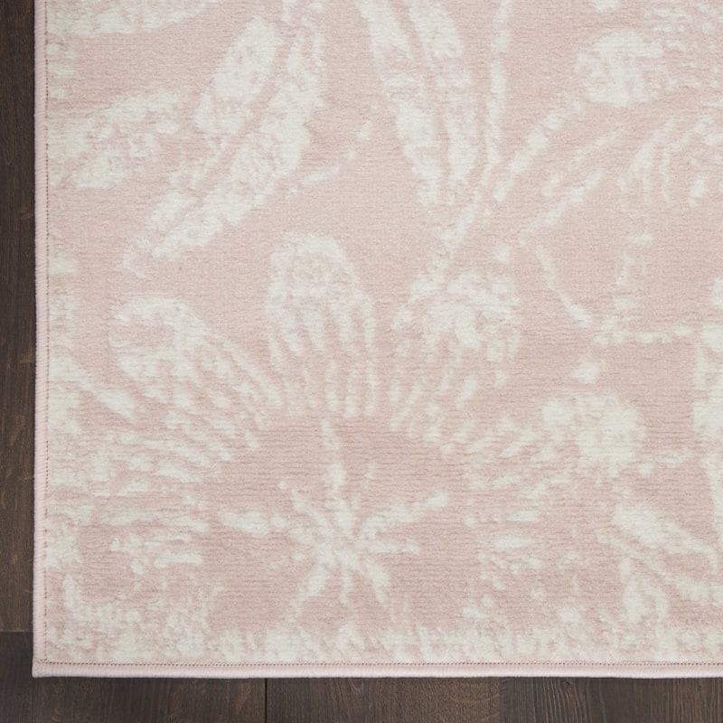 Power Loomed Distressed Floral Traditional Stain Resistant Area Rug - 36' X '24' X '0.39