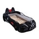 preview thumbnail 6 of 6, Modern Novelty Style Twin Size Bed Race Car Design Attached Two Magnetic Doors With Led Lights On Wheels