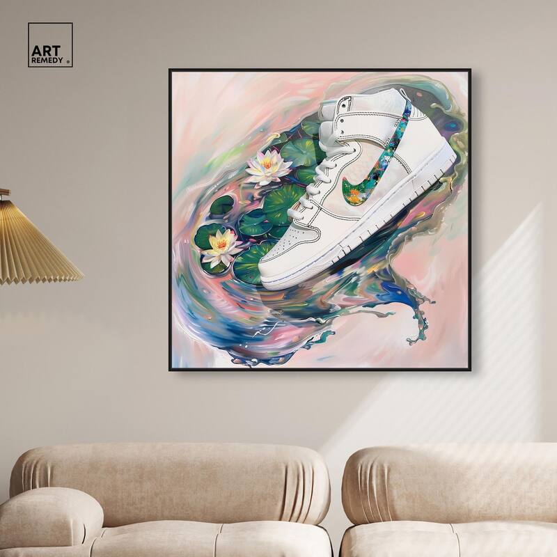 Lilypads Sneaker Splash Canvas by Art Remedy