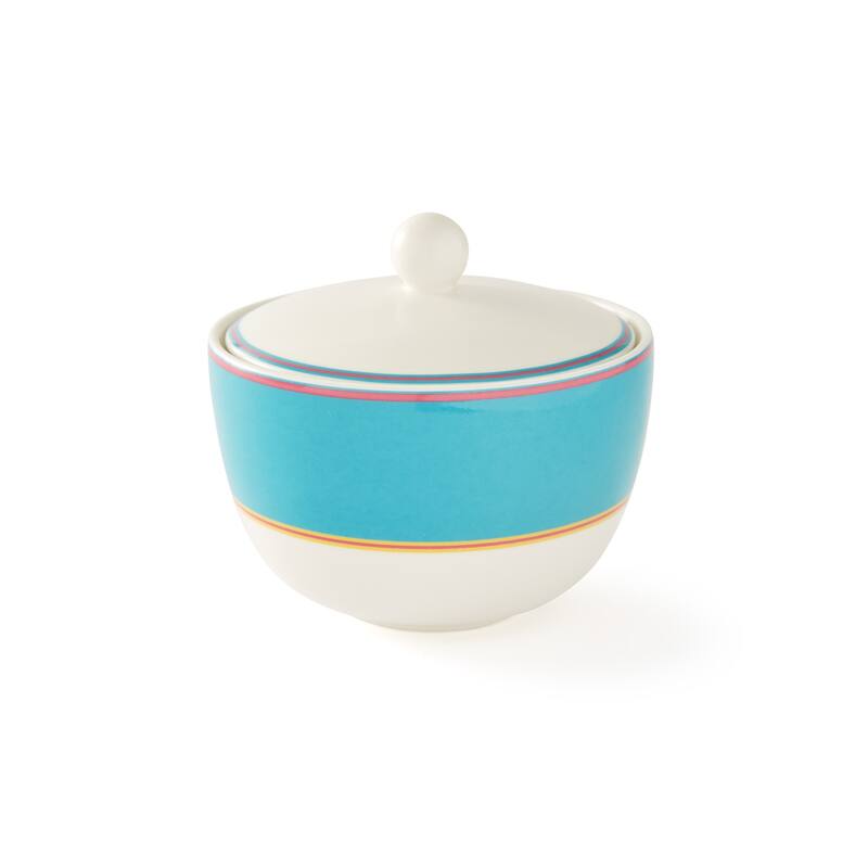 Kit Kemp for Spode Calypso Covered Sugar - 12 Oz - Turquoise