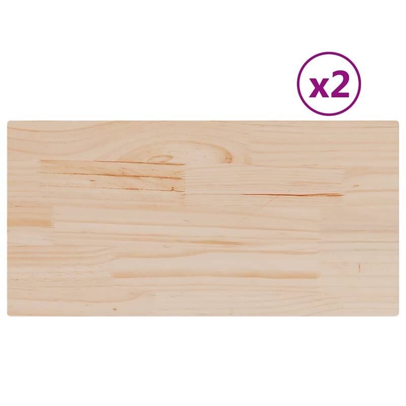 vidaXL Table Top Set of 2 Natural Pine Solid Pine wood 27.6x13.8x0.7 in - 13.8 x 27.6 x 0.7 in