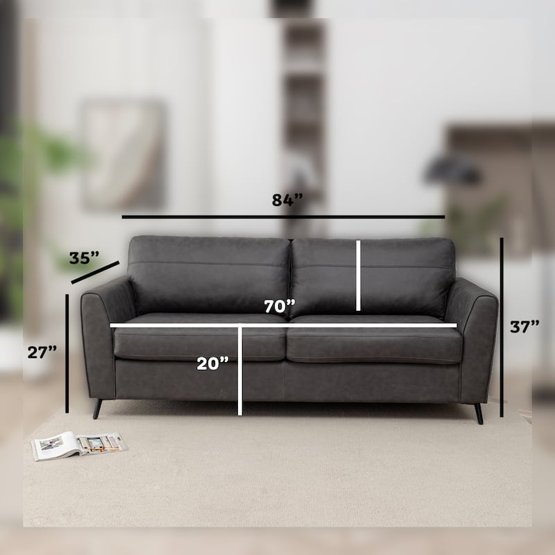 Luna Modern Faux Leather Sleeper Sofa with Memory Foam Mattress