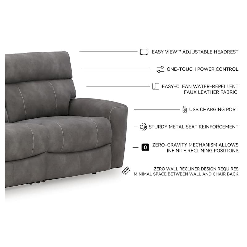 Signature Design by Ashley Next-Gen DuraPella 2-Piece Power Reclining Sectional Loveseat - 77"W x 42"D x 41"H