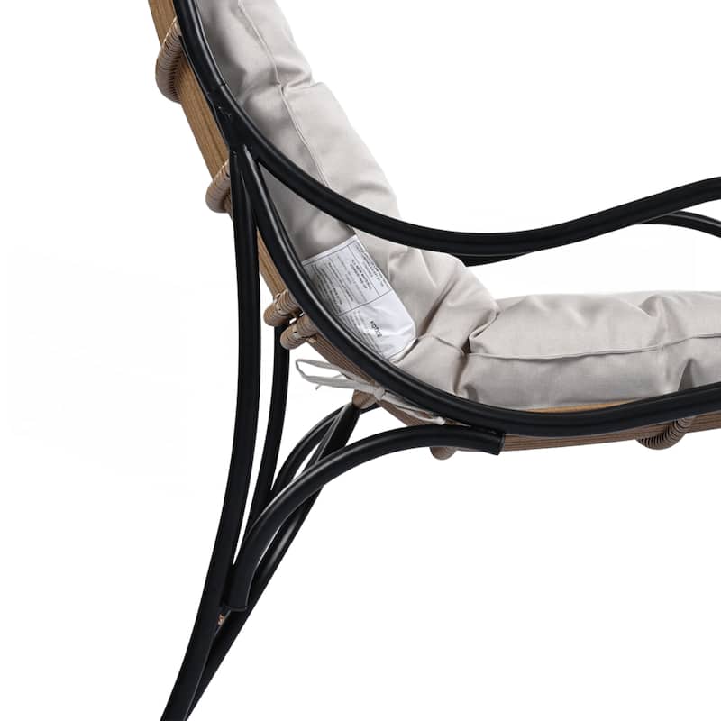 3 Pieces Wicker Outdoor Patio Furniture Set with Lounge Chair