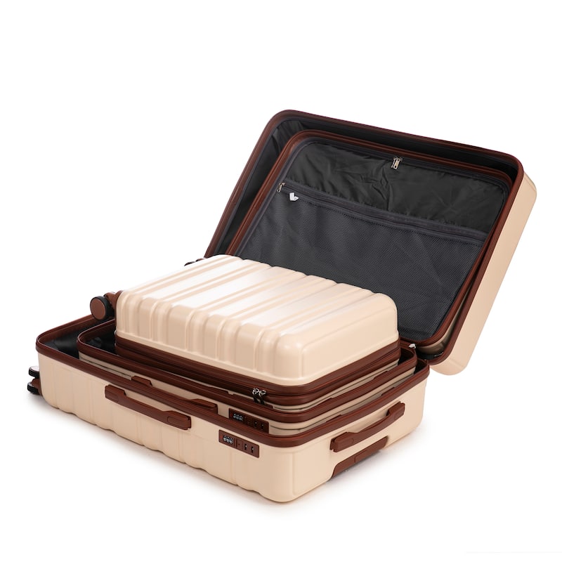 3PCS ABS Carry on Suitcase with Combination Lock