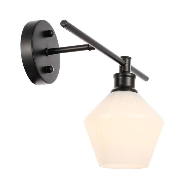 Gerald 1-Light Glass Right Wall sconce - 14.7/10.2 - 14.7/10.2