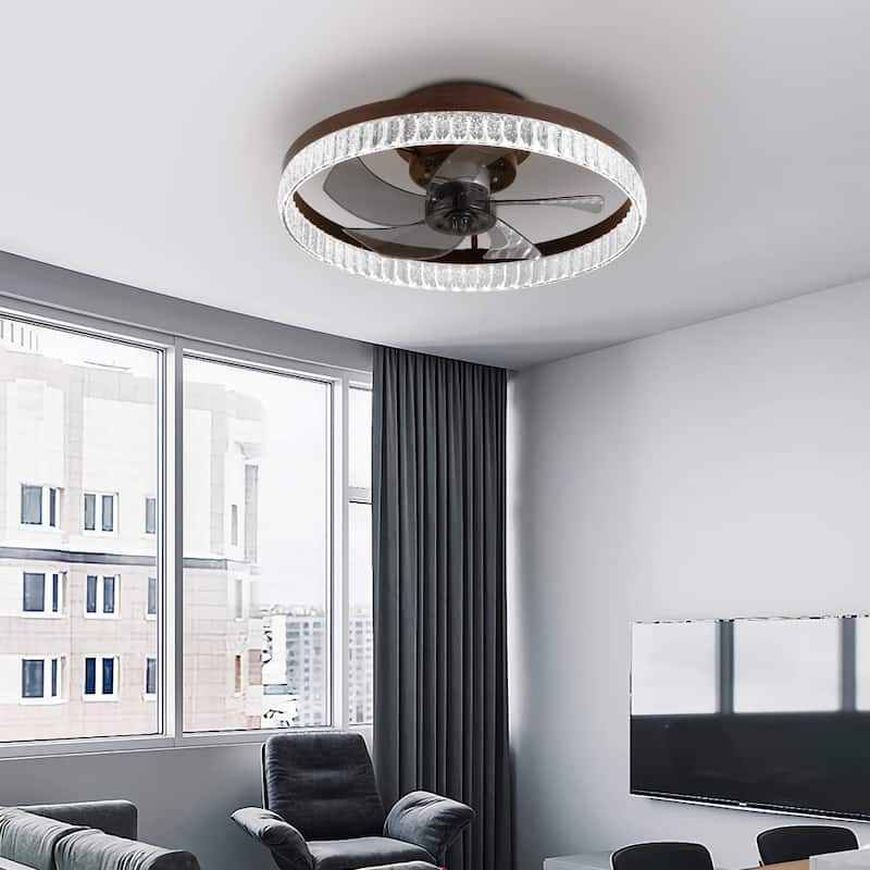 Dimmable 20in Ceiling Fan with Light and Remote Control 6 Speeds