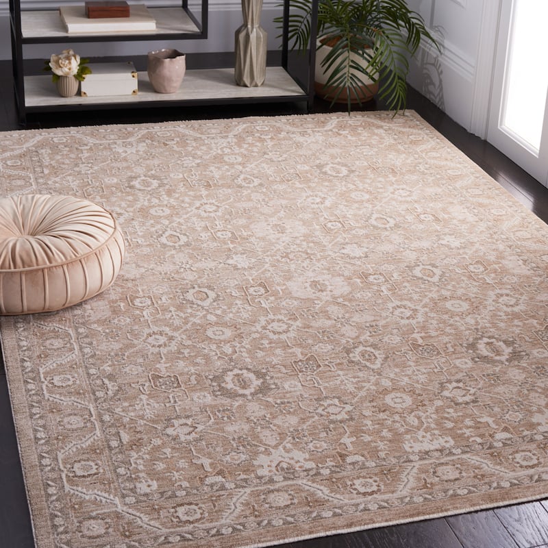 SAFAVIEH Willow Slip Resistant Deema Vintage Oriental Rug - 5'3" x 7'6" - Beige/Ivory