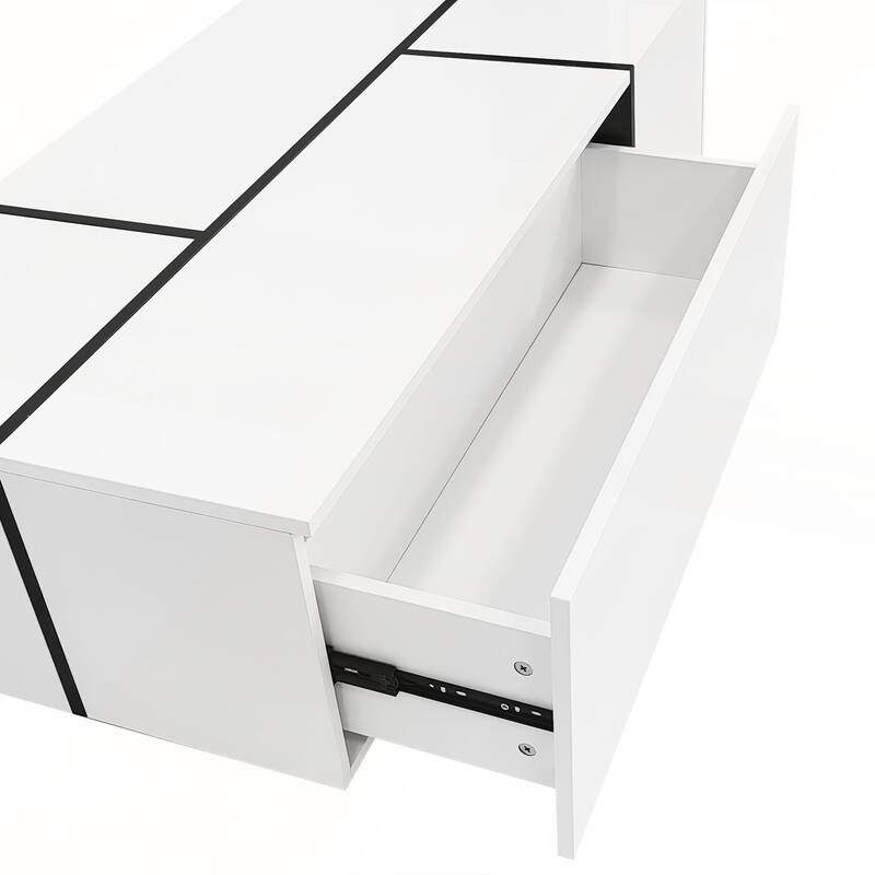 Extendable Coffee Table with High-Gloss Finish