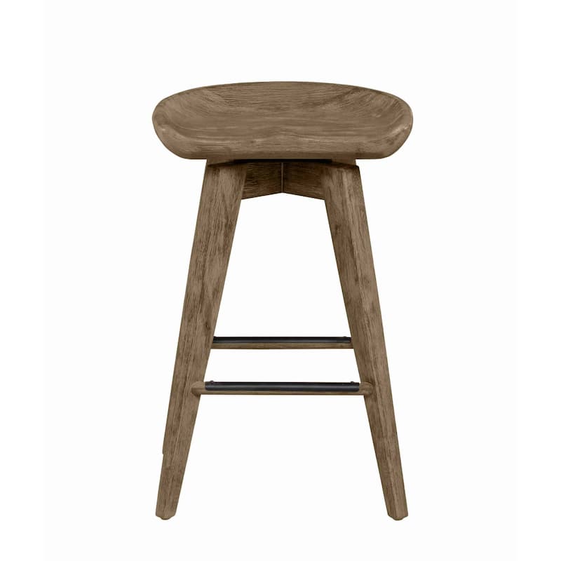 Bali Backless Wood Swivel Indoor Barstool