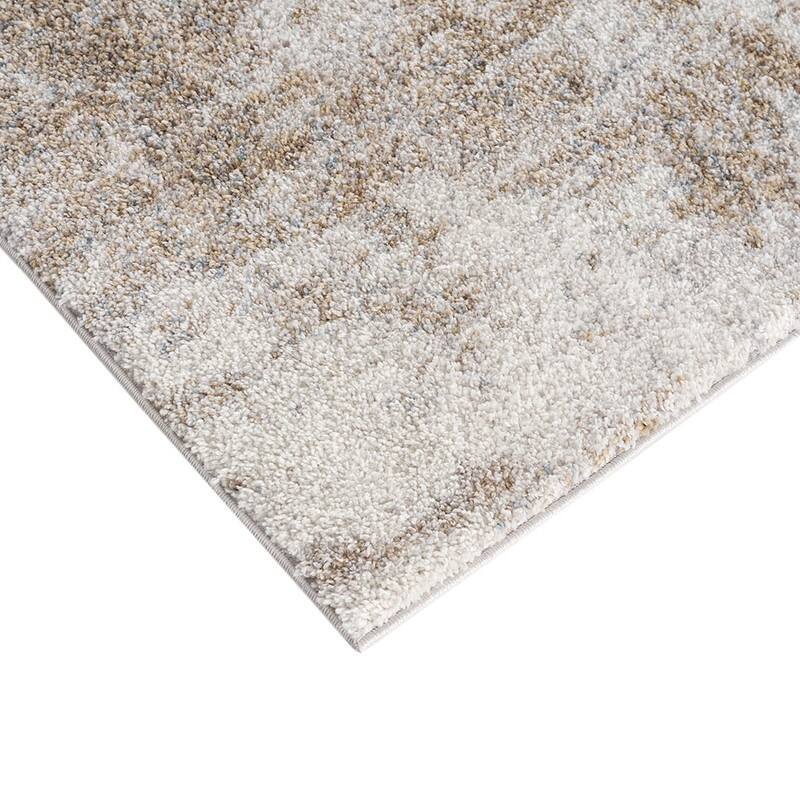 Madison Park Haley 5"x7" Cozy Shag Abstract Area Rug – Plush, Non-Slip, Grey & Cream - 5' x 7'