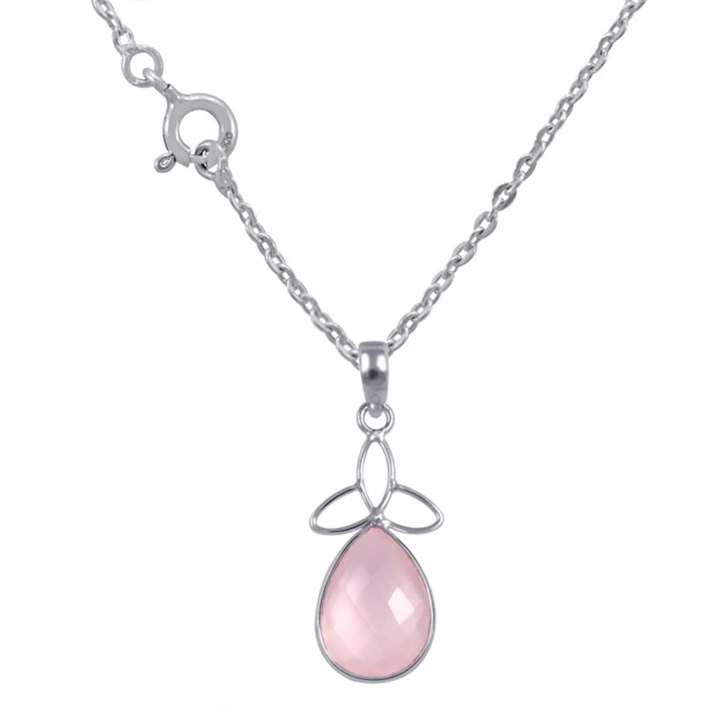 Orchid Jewelry 46 Ctw Natural Pear Pink Rose Quartz Sterling Silver Pendant Necklace With An 18 Inch Chain A Lovely Long Chain Pendant Necklace Set For Women A Vintage Vibe