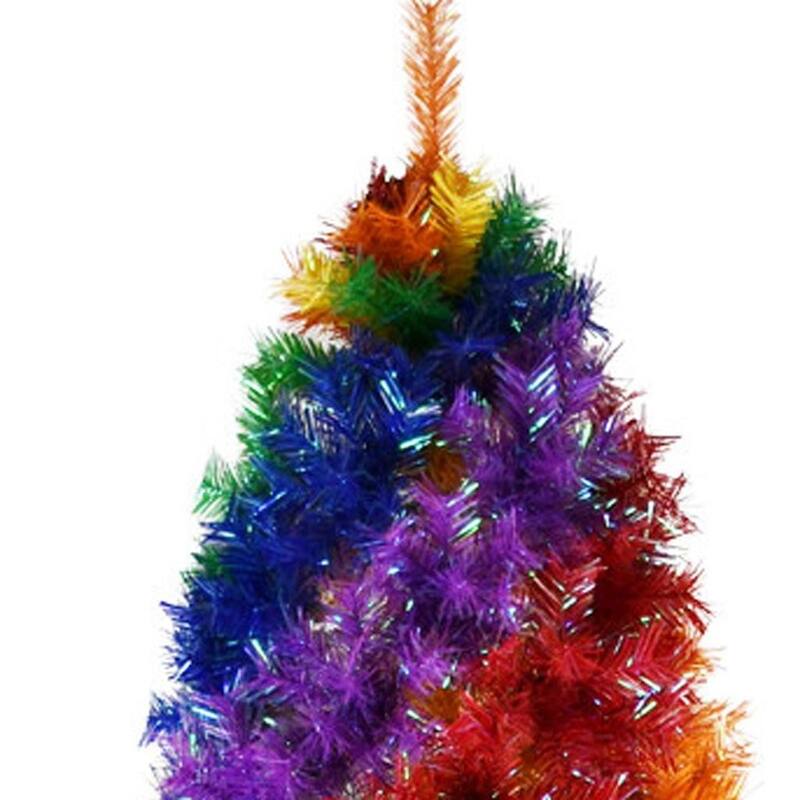HomeRoots 7.5' Rainbow Spiral Fir Christmas Tree - 40.00 in. x 90.00 in. x 40.00 in.