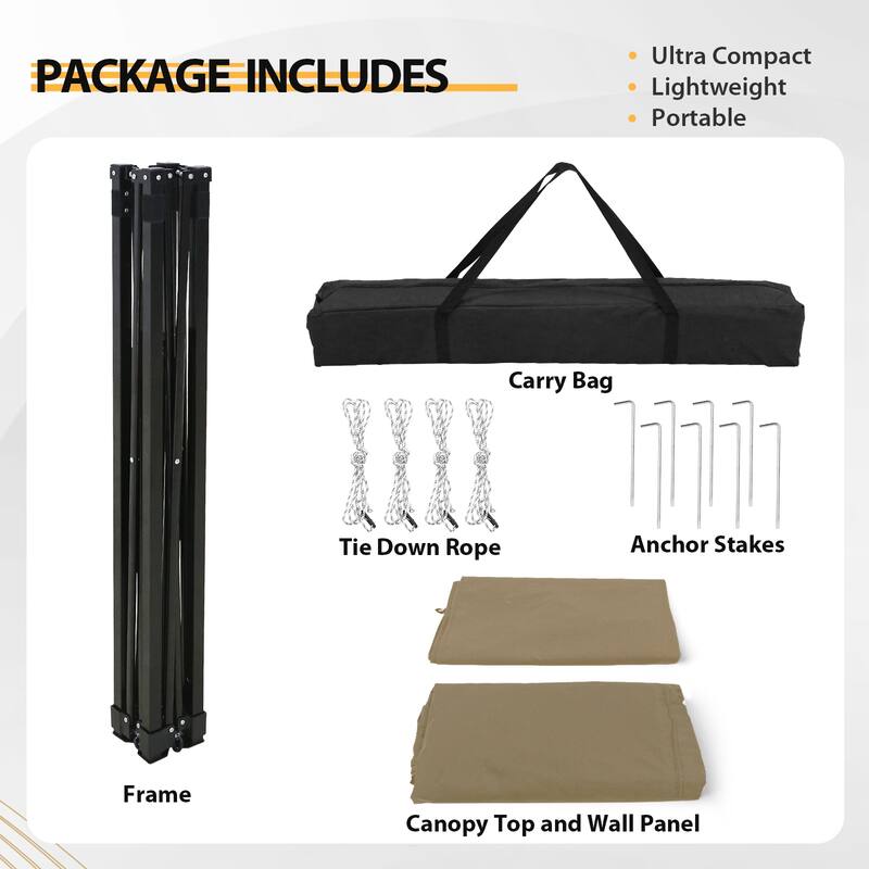 EAGLE PEAK Flex Compact 4x4 Pop-up Canopy Changing Room, Portable Privacy Dressing Room