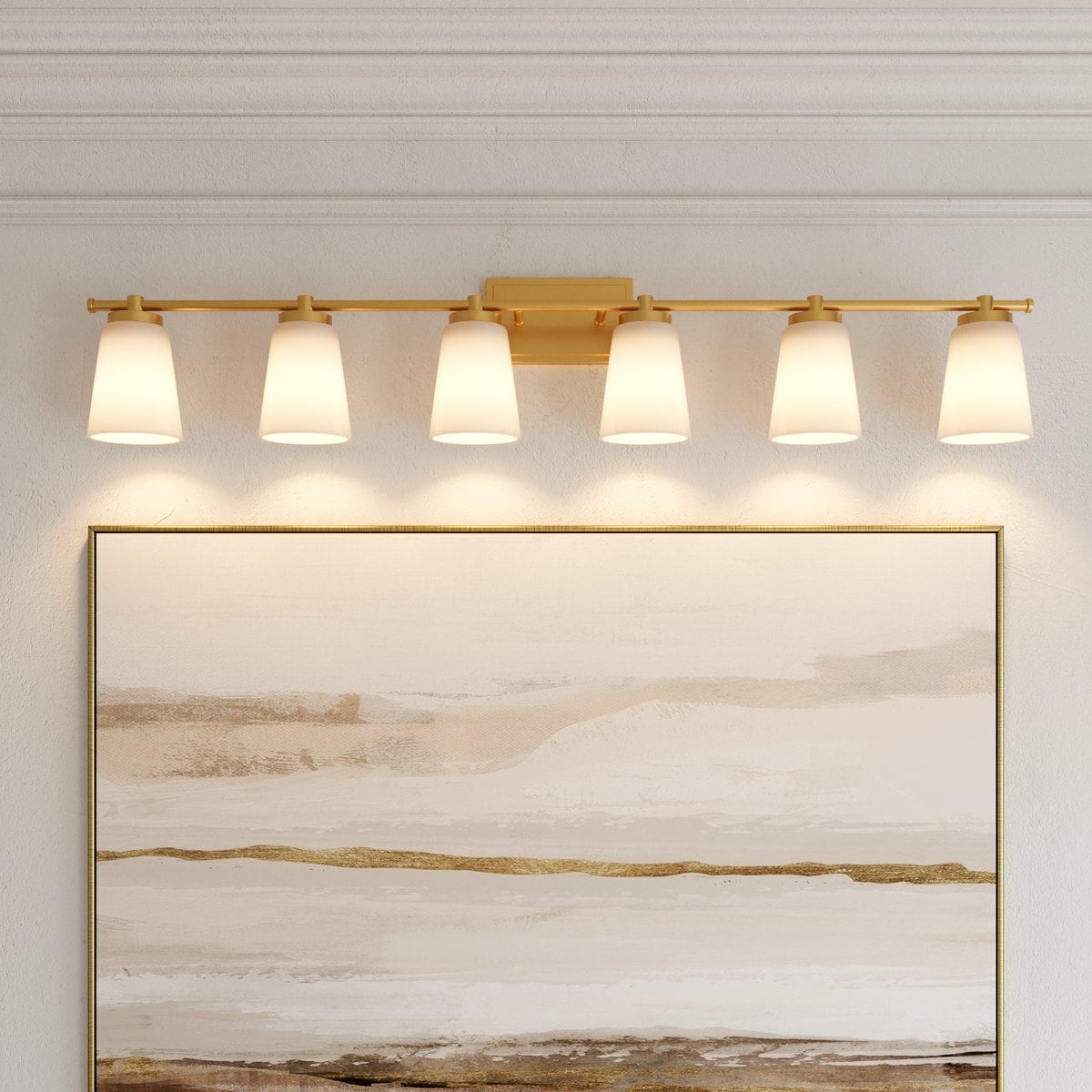 Acroma 6 - Light Steel Dimmable Bathroom Vanity Light - 6-light