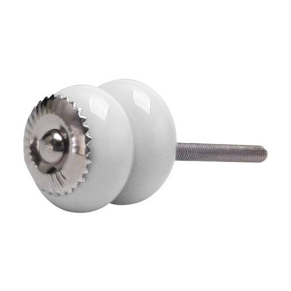 Ceramic Knobs Vintage Knob Drawer Pull Handle Furniture Cabinet Cupboard Wardrobe Dresser Door Decorative White - 1pcs