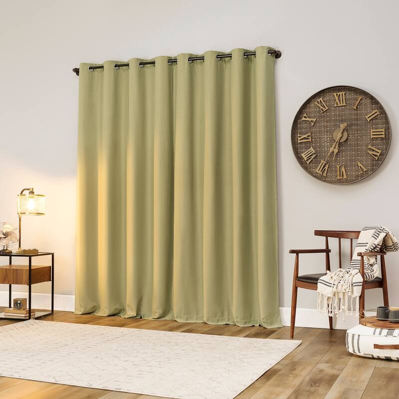 Archaeo Linen Blend Blackout Grommet Top Curtain, Single Panel