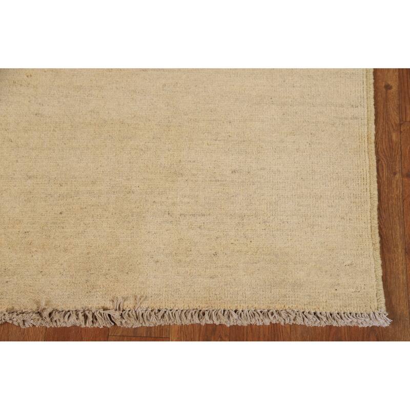 Modern Solid Gabbeh Oriental Foyer Rug Hand-Knotted Wool Carpet - 2'9"x 3'11"