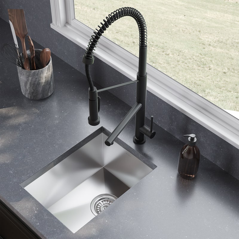 Tourner 14 x 18 Stainless Steel, Single Basin, Undermount Kitchen Sink - 14" x 18" - 14" x 18"