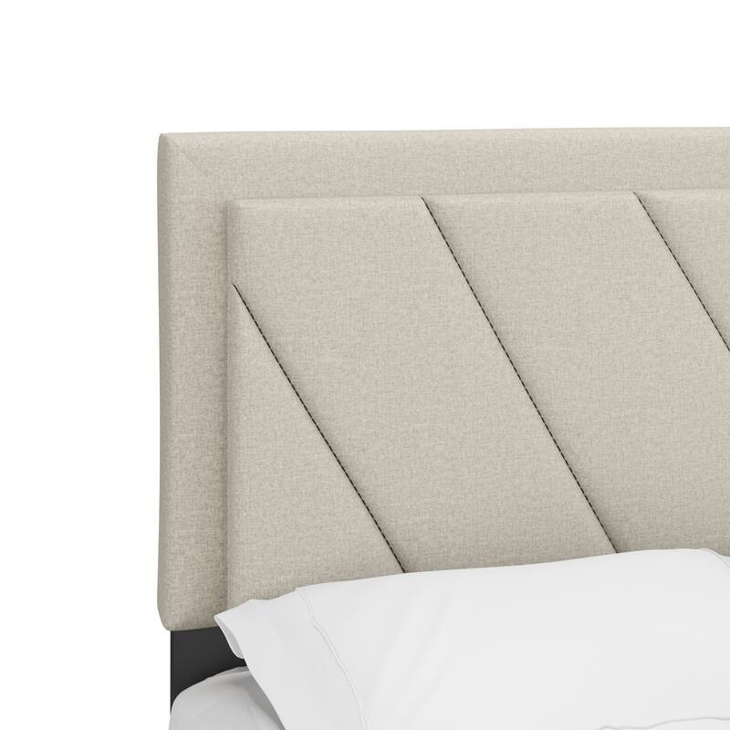 Boyd Sleep Diagonal Linen Upholstered Bed Frame