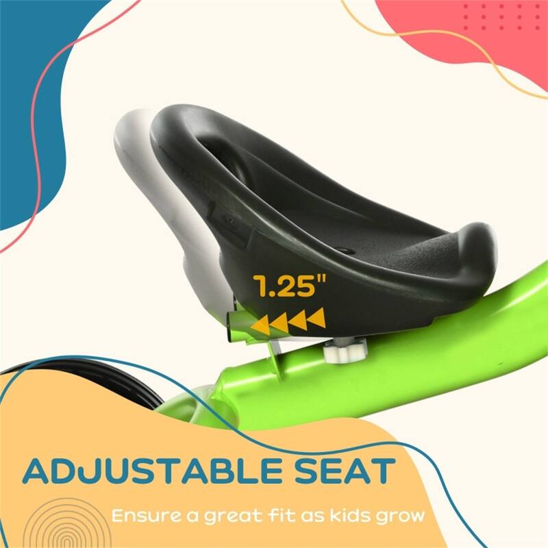 Children’s Adjustable Seat Tricycle with Safety Belt and Steel Frame for Fun Ride-On Toy - 31.5" L x 19" W x 24.75" H