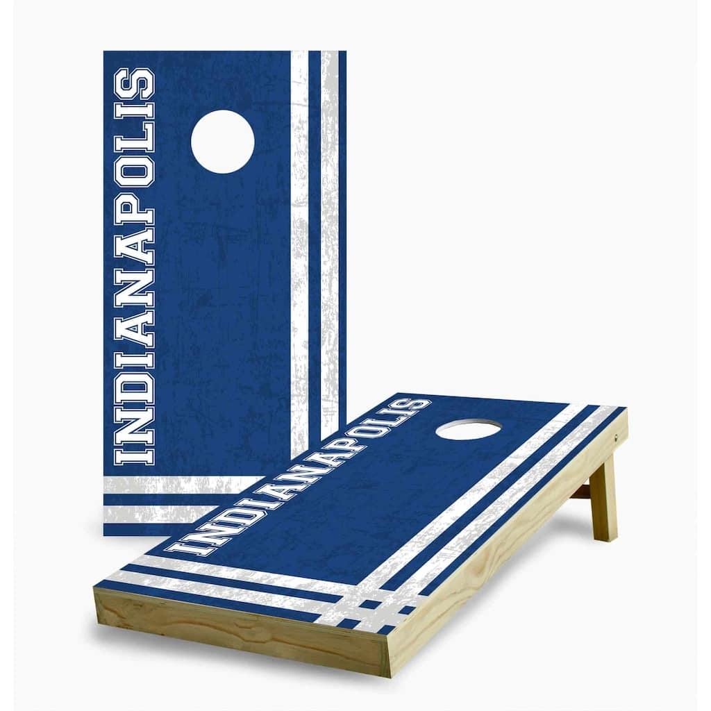Indianapolis Colts Multi Stripe Cornhole Game (Choose Wraps or Boards)