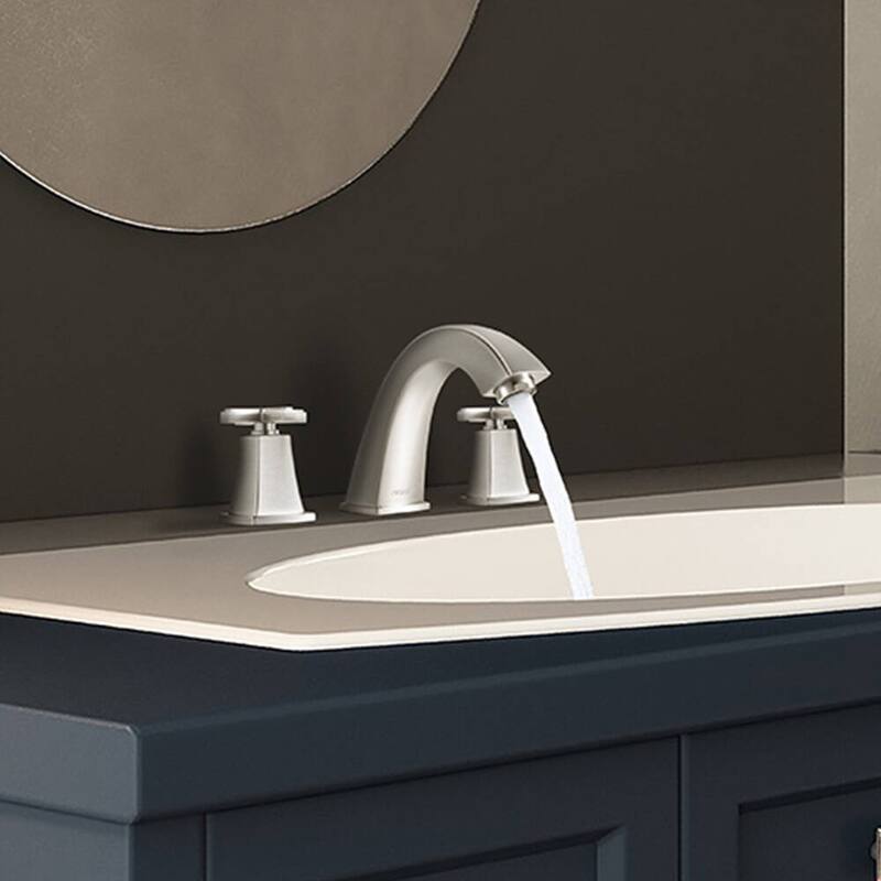 YASINU Cross Handles Widespread 8 Inch Bathroom Faucet With Drain