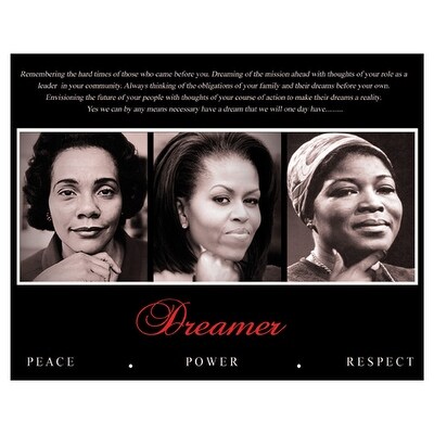 ''Dreamer (Trio): Peace, Power, Respect'' by Anon African American Art Print (8 x 10 in.)