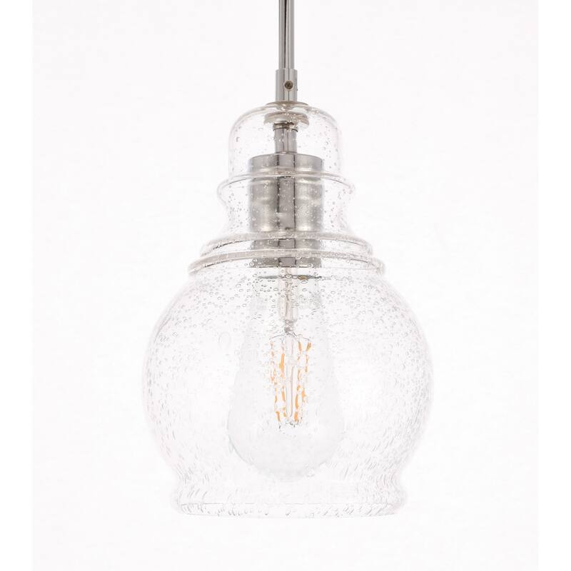 Adelee 6.25-Inch 1-Light Clear Seeded Glass Pendant