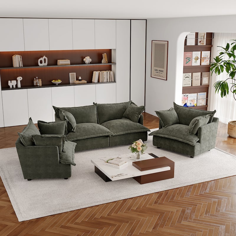 Double Layer Cushion Comfy Cloud Modular Sectional Sofa Set