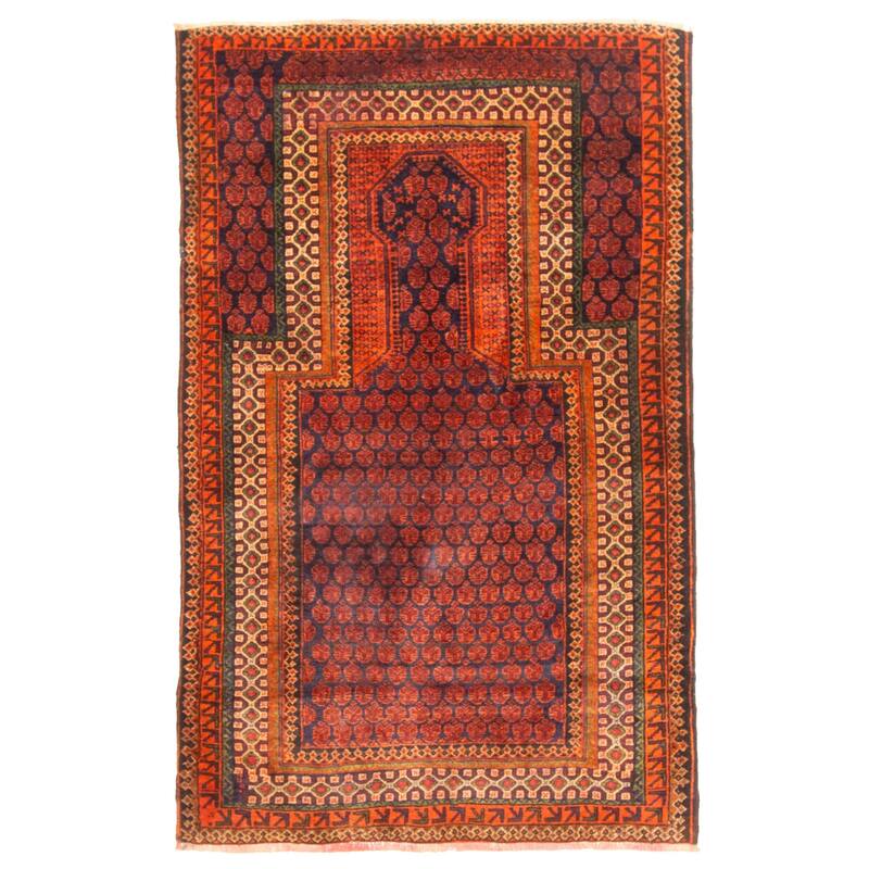 ECARPETGALLERY Hand-knotted Teimani Dark Navy Wool Rug - 2'11 x 4'7