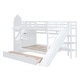 preview thumbnail 11 of 61, Merax Castle Style Bunk Bed with 2 Drawers 3 Shelves and Slide